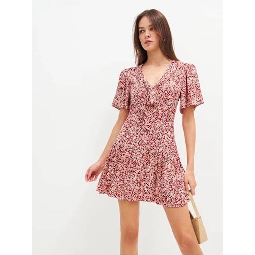 Reformation Adelina Mini Dress in La Vie‎ En Rose